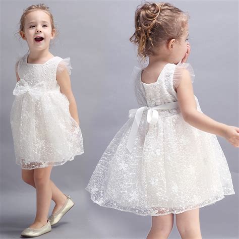 Robe Blanche Rose De C R Monie Fille Demoiselle D Honneur Partylook