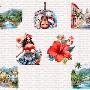 Puerto Rico Clipart Puerto Rico Flag, Island Clipart, Summer Clipart ...