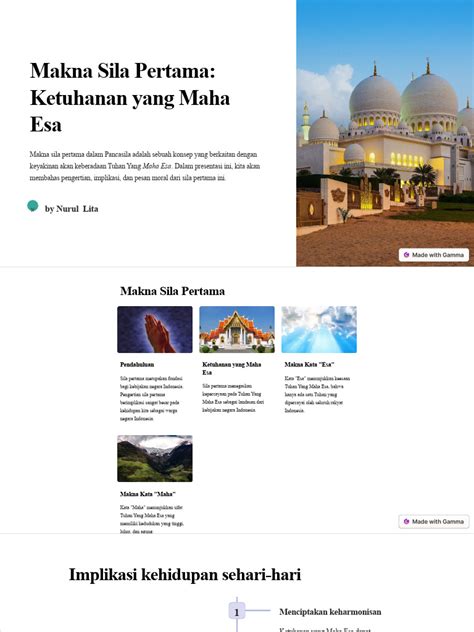 Makna Sila Pertama Ketuhanan Yang Maha Esa | PDF