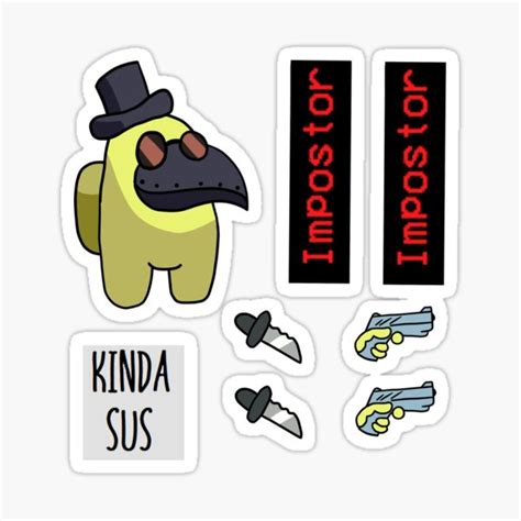 Among Us Plague Doctor Stickers | Redbubble