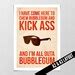 They Live Quote Poster Print Chew Bubblegum Kick Ass Poster Print John Carpenter Nada
