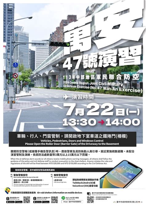 中部7縣市22日萬安演習 人車管制、發送手機「空中威脅告警」訊息 政治 三立新聞網 Setncom