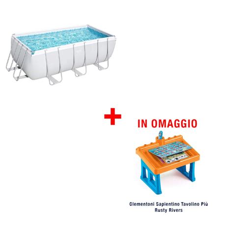 Bestway Piscina Power Steel Frame Rettangolare Cm X X