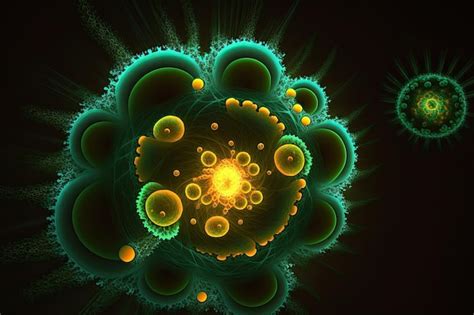 Una imagen generada por computadora de un diseño verde y amarillo con