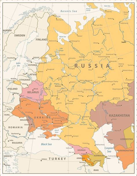 Mapa Da Europa Oriental - Mapa Político De Europa Oriental Ilustración del Vector - Ilustración ...