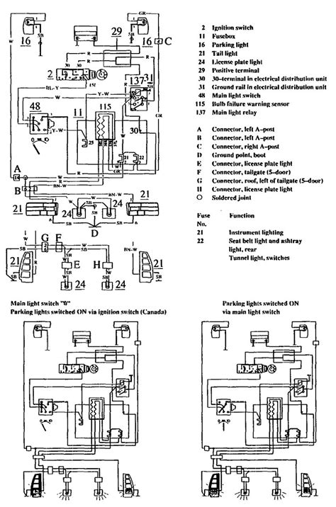 Volvo 740 1990 Wiring Diagrams Parking Lamps