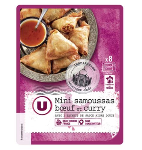 Mini Samoussas Boeuf Curry Avec Sauce Aigre Douce U X 8 240 G La