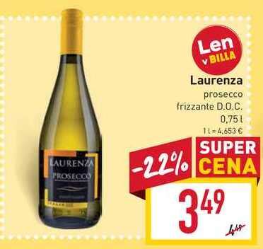 ARCHIV Laurenza prosecco frizzante D O C 0 75 l v akcii platné do