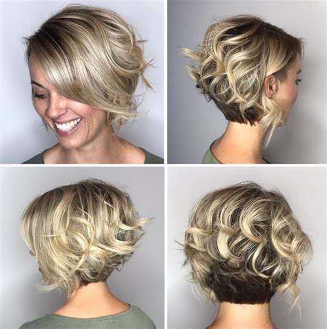 Two Tone Curly Bob With Nape Undercut Hair Styles Short Hair Styles