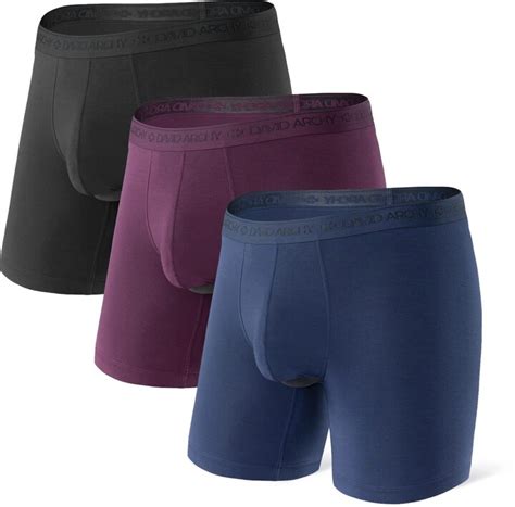 David Archy Mens 3 Pack Underwear Micro Modal Separate Pouches Boxer