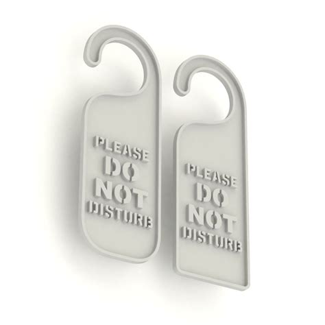 Printable Do Not Disturb Door Hanger Set 1 3d Model 3d Printable Cgtrader