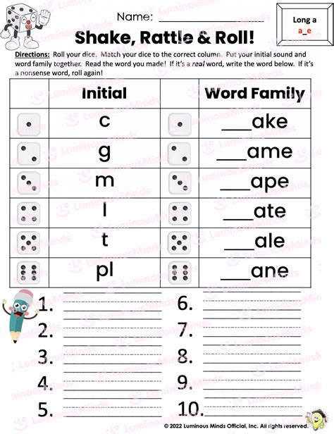 Reading Comprehension Worksheets Long A Worksheet Literacy Center