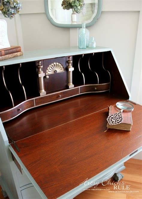 Secretary Desk Makeover Chalk Paint By Annie Sloan After Inside