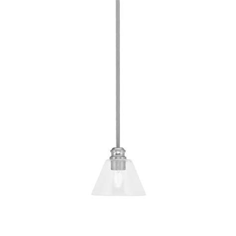 Albany 60 Watt 1 Light Brushed Nickel Pendant Mini Pendant Light Clear