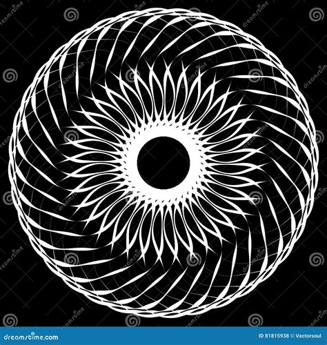 Abstract Geometric Spiral Element With Intersecting Lines Stock Vector