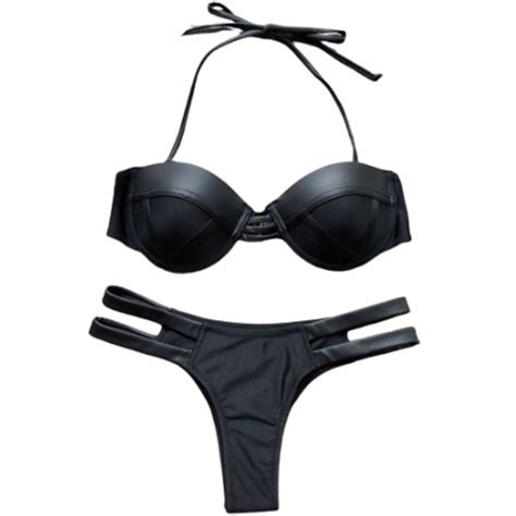 Str J K Pielowy Dwucz Ciowy Bikini Eko Sk Ra Sk Rzany Czarny Fiszbiny S Cena