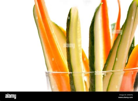 Fresh Raw Carrot And Cucumber With Pinzimonio Sauce Italian Snack