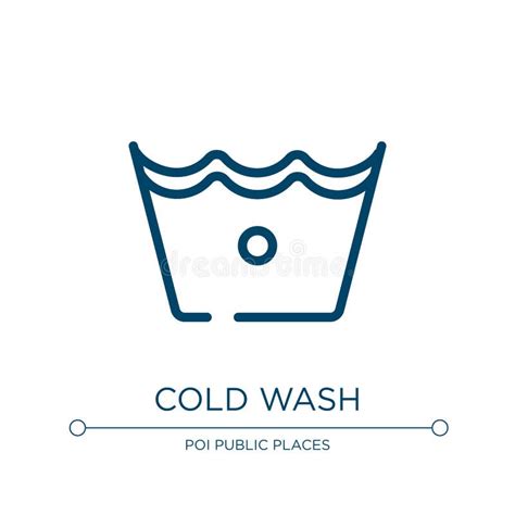 Wash In Cold Water Clothes Care Symbols Washing Concept Laundry Sign