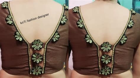 Very Simple And Easy Designer Blouse Back Neck Designcutting And Stitching Back Neck Youtube