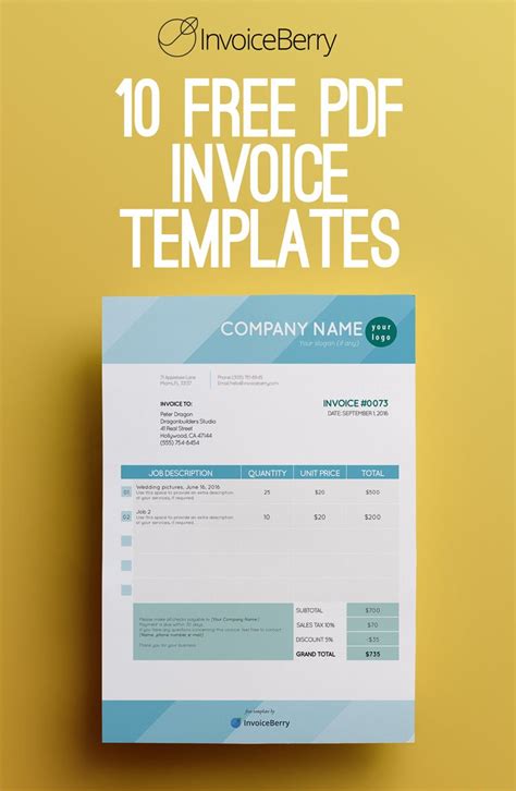 Free Pdf Invoice Templates Invoiceberry Artofit