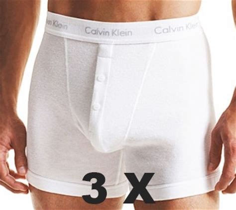 New Mens Pack Calvin Klein Button Fly Boxer Briefs Size S M L Ebay