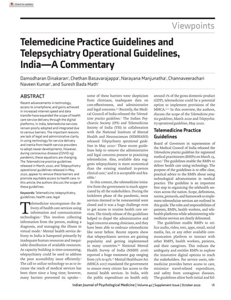 Pdf Telemedicine Practice Guidelines And Telepsychiatry Operational