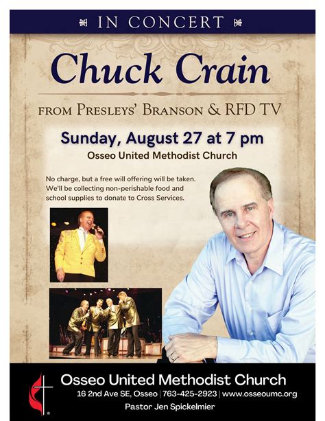 Aug 27 | Gospel Singer, Chuck Crain, in Concert | Maple Grove, MN Patch