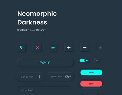 Neomorphic Darkness Free Ui Kit Behance