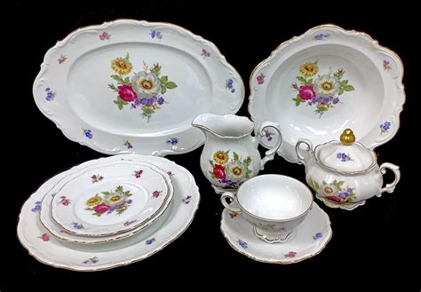 Lot 39pc Mitterteich Meissen Floral China Set