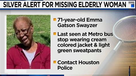 Silver Alert Issued For 71 Year Old Missing Woman Last Seen In Houston