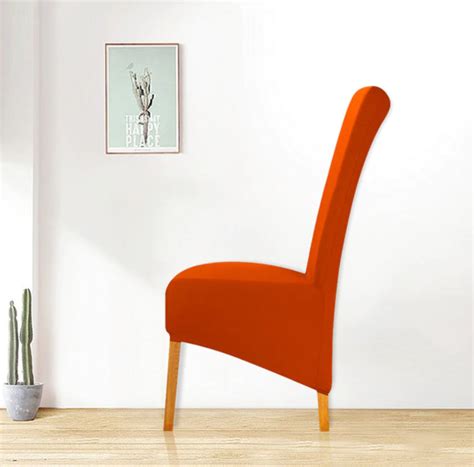 Orange Long Back Chair Cover - Premium Dining Chair Covers