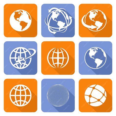 Premium Vector Globe Earth Icons Set Vector Illustration