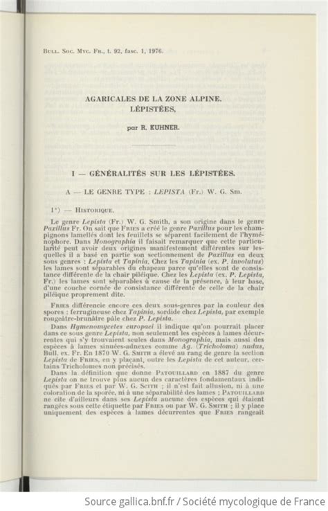 Bulletin Trimestriel De La Soci T Mycologique De France Gallica