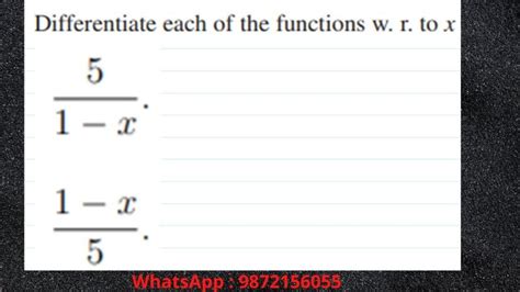 Differentiation Quotient Rule Chain Rule Differentiation Class