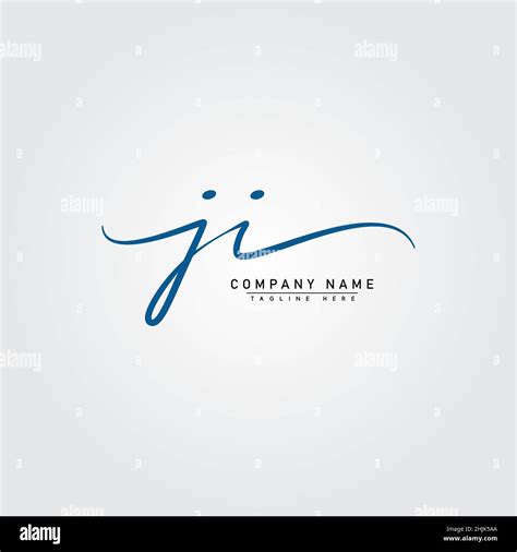 Initial Letter JI Logo Hand Drawn Signature Style Logo Simple