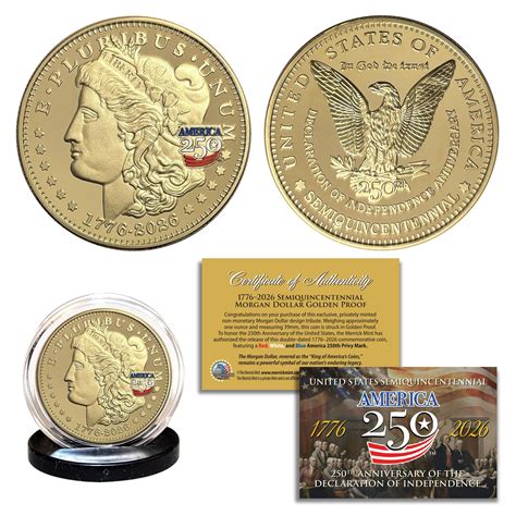 America's 250th Anniversary Morgan Dollar Golden Proof Coin – Proud
