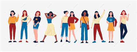 Diverse Women Vector Art PNG Diverse Women Woman Female Stand