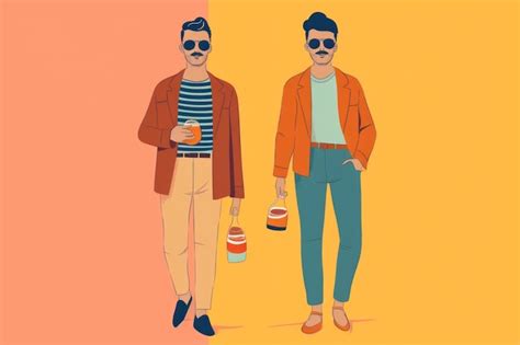 Ilustraci N Plana Dise O Gr Fico Org Nico D A Del Orgullo Pareja Gay Enamorada Concepto Foto