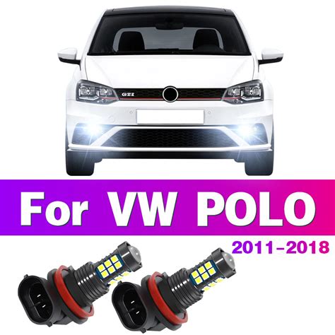 Pcs Led Car Front Fog Light Lamps Bulb For Vw Volkswagen Polo R Mk