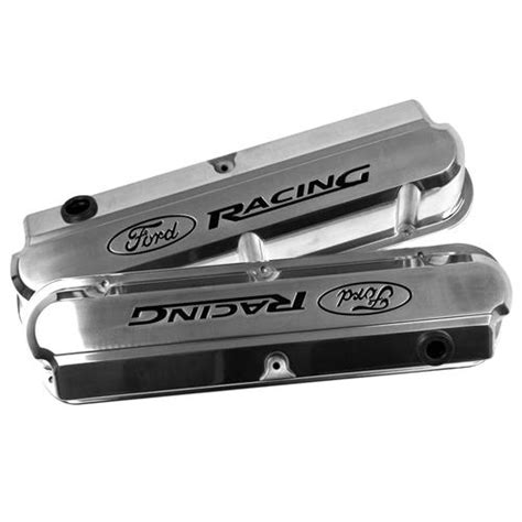 Ford Racing Logo Slant Edge Tall Valve Covers Polished 302 138