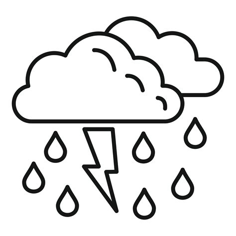 Storm rainy cloud icon, outline style 14580975 Vector Art at Vecteezy