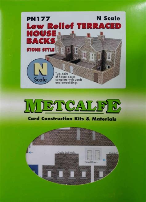 Metcalfe Building Kits – N Scale – low relief Terraced House Backs – #PN177 – Mr Models