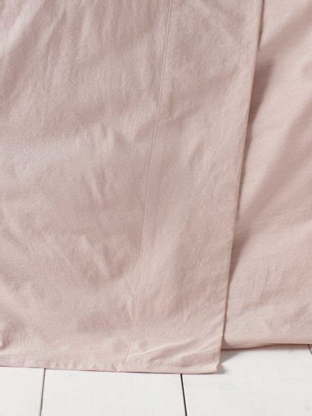 Flat Sheet Washed Cotton Percale Blush Pink Secret Linen Store