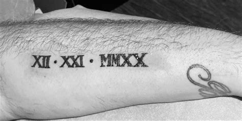 Roman numerals birthdate tattoo | Birthdate tattoo, Diy tattoo, Tattoos