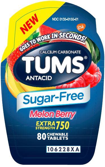 NDC 0135 0155 Tums Extra Strength Sugar Free Tablet Chewable Oral