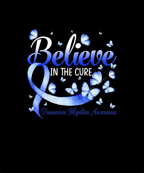 Believe In The Cure Transverse Myelitis Awareness Butterfly Drawing By