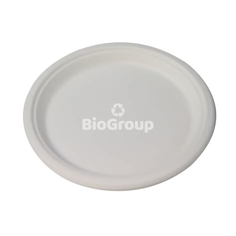 Plato redondo de Fibra Caña Azucar 10 Pulg BioGroup Envases