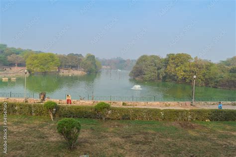 A mesmerizing view of hauz khas lake and garden from the hauz khas fort ...