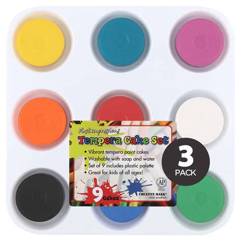 First Impressions Tempera Paint Cake Set of 9 Colors (3-Pack) | Jerry's ...