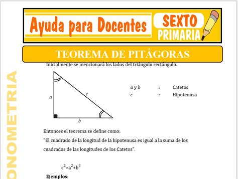 Teorema De Pitágoras Para Sexto De Primaria Ayuda Para Docentes